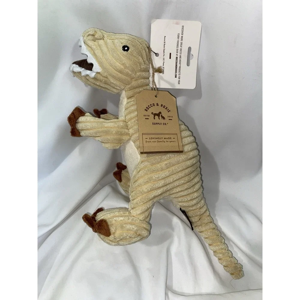 NWT Rocco & Roxie Plush Squeak Toy for Dogs Cute Dinosaur Shapes